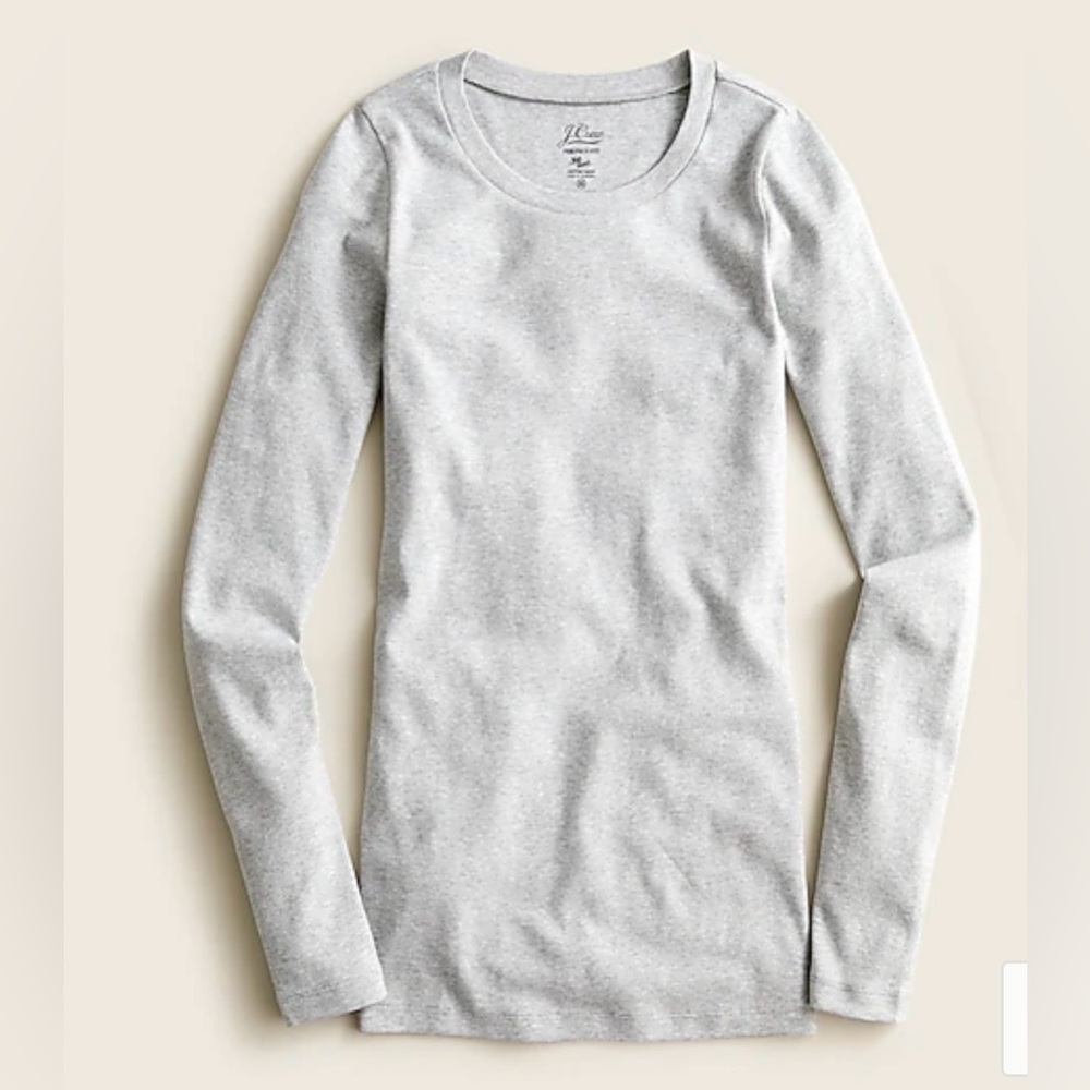 J.Crew Slim perfect Long Sleeve T-shirt (B1304) - Sz XXS - Heather Platinum